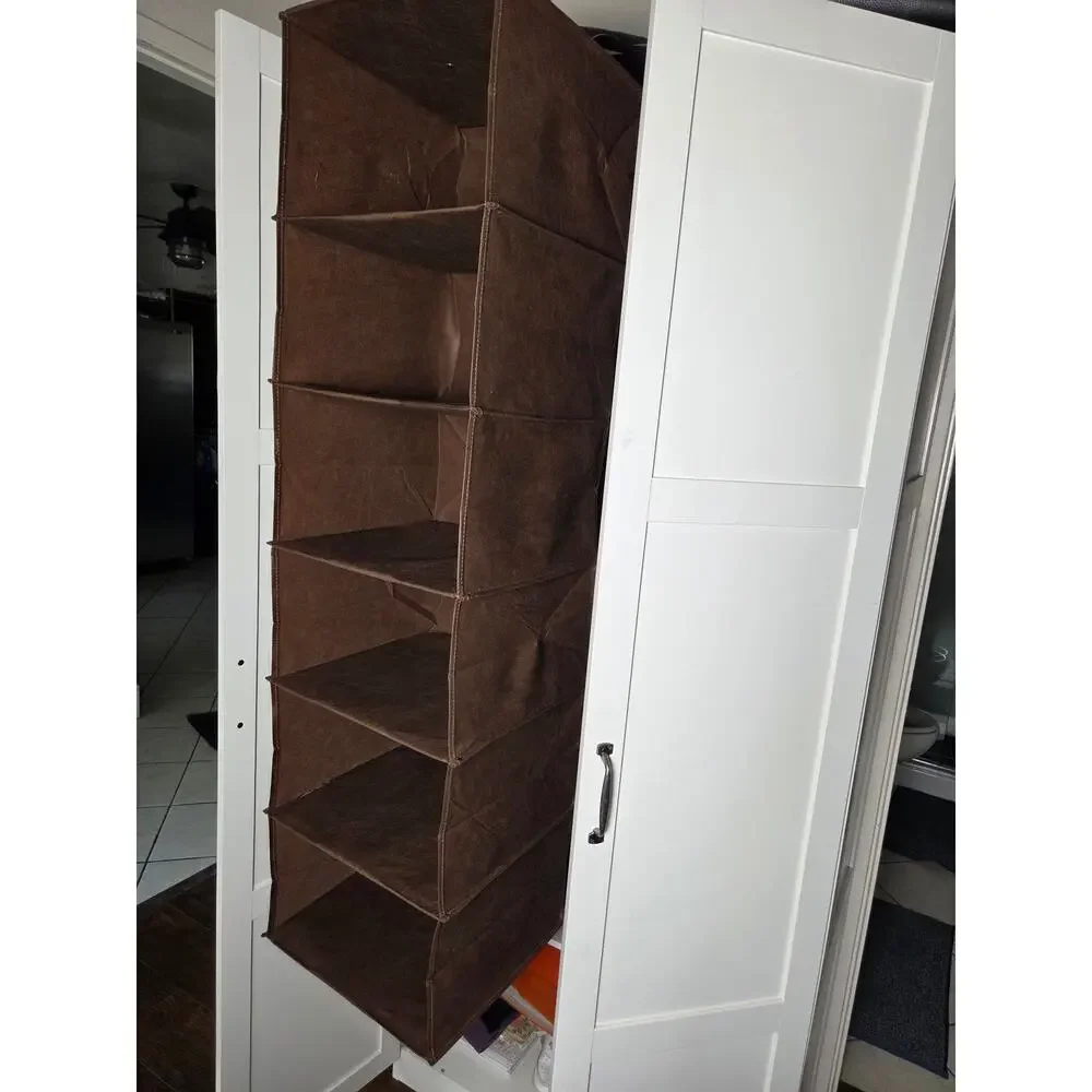 BOOMIBOO Hanging Closet Organize and Shelves，6-Hanging Shelf, Storage Foldable